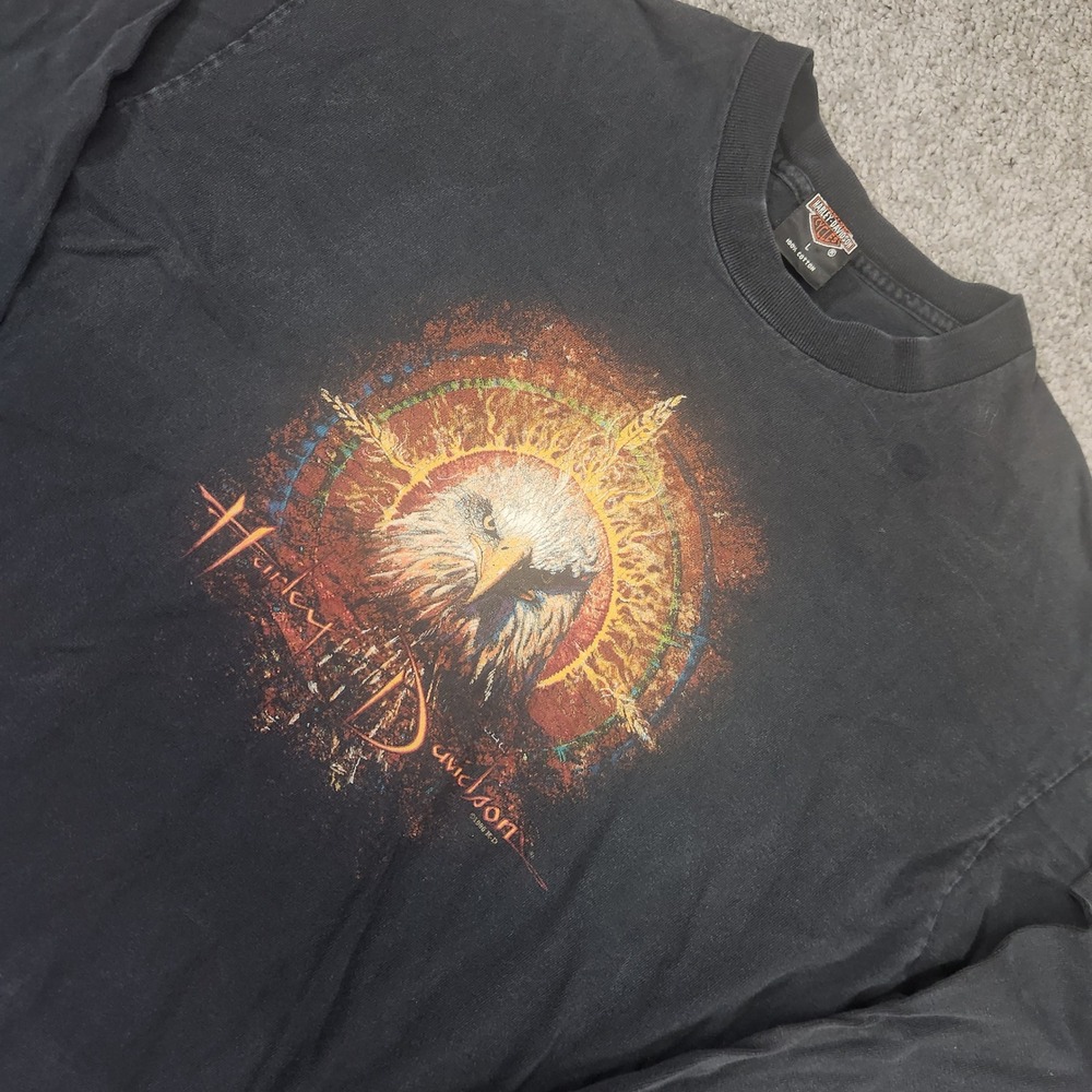 Vintage Harley Davidson Shirt Mens Large 90s Holoubek Eagle Distressed Biker